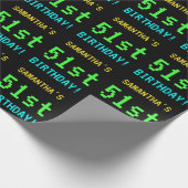 Spaß Vintag/Retro Videospiel Schauen 51. Geburtsta Geschenkpapier (Ecke)