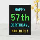 Spaß Vintag/Retro Videospiel Schauen 57. Geburtsta Karte (Gelbe Blume)