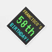 Spaß Vintag/Retro Videospiel Schauen 58. Geburtsta Serviette (Ecke)