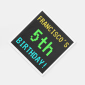 Spaß Vintag/Retro Videospiel Schauen 5. Geburtstag Serviette (Ecke)