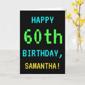 Spaß Vintag/Retro Videospiel Schauen 60. Geburtsta Karte (Gelbe Blume)