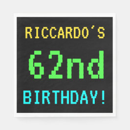 Spaß Vintag/Retro Videospiel Schauen 62. Geburtsta Serviette