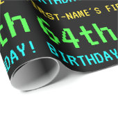 Spaß Vintag/Retro Videospiel Schauen 64. Geburtsta Geschenkpapier (Rolleneckpunkt)