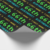 Spaß Vintag/Retro Videospiel Schauen 66. Geburtsta Geschenkpapier (Ecke)