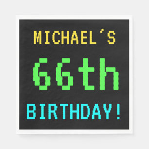 Spaß Vintag/Retro Videospiel Schauen 66. Geburtsta Serviette