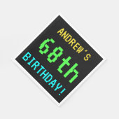 Spaß Vintag/Retro Videospiel Schauen 68. Geburtsta Serviette (Ecke)