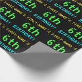 Spaß Vintag/Retro Videospiel Schauen 6. Geburtstag Geschenkpapier (Ecke)