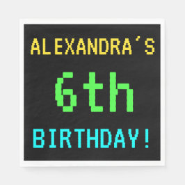 Spaß Vintag/Retro Videospiel Schauen 6. Geburtstag Serviette