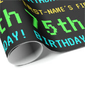 Spaß Vintag/Retro Videospiel Schauen 75. Geburtsta Geschenkpapier (Rolleneckpunkt)