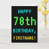 Spaß Vintag/Retro Videospiel Schauen 78. Geburtsta Karte (Gelbe Blume)