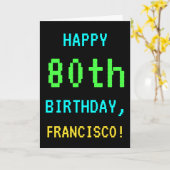 Spaß Vintag/Retro Videospiel Schauen 80. Geburtsta Karte (Gelbe Blume)