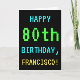 Spaß Vintag/Retro Videospiel Schauen 80. Geburtsta Karte