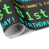 Spaß Vintag/Retro Videospiel Schauen 81. Geburtsta Geschenkpapier (Rolleneckpunkt)