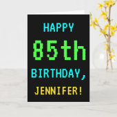 Spaß Vintag/Retro Videospiel Schauen 85. Geburtsta Karte (Gelbe Blume)