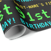 Spaß Vintag/Retro Videospiel Schauen 91. Geburtsta Geschenkpapier (Rolleneckpunkt)