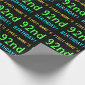 Spaß Vintag/Retro Videospiel Schauen 92. Geburtsta Geschenkpapier (Ecke)