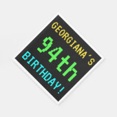 Spaß Vintag/Retro Videospiel Schauen 94. Geburtsta Serviette (Ecke)