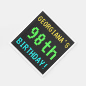 Spaß Vintag/Retro Videospiel Schauen 98. Geburtsta Serviette (Ecke)