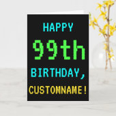 Spaß Vintag/Retro Videospiel Schauen 99. Geburtsta Karte (Gelbe Blume)