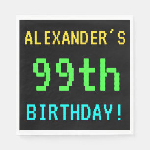 Spaß Vintag/Retro Videospiel Schauen 99. Geburtsta Serviette