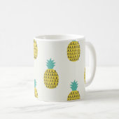 Spaß Vintage Ananas Nahtlose Illustration. Kaffeetasse (VorderseiteRechts)