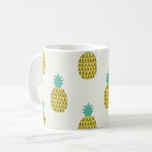 Spaß Vintage Ananas Nahtlose Illustration. Kaffeetasse (Vorderseite Links)