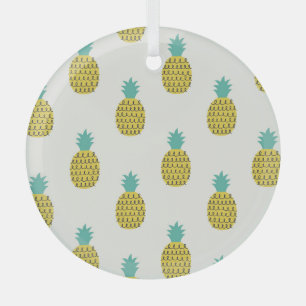 Spaß Vintage Ananas Nahtlose Illustration. Ornament Aus Glas