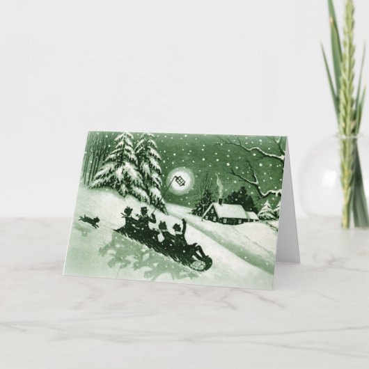 Spaß-Vintage Weihnachtskarte Feiertagskarte (Vorderseite)