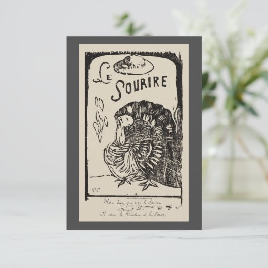 Spaß Vintager Erntedank Türkei Freundschaft Einladung (Stehend Vorderseite)