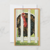 Spaß Vintager Erntedank Türkei Freundschaft Einladung (Vorderseite)