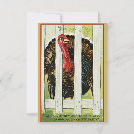 Spaß Vintager Erntedank Türkei Freundschaft Einladung (Vorderseite)