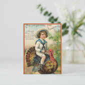 Spaß Vintager Erntedank Türkei Freundschaft Feiertagspostkarte (Stehend Vorderseite)