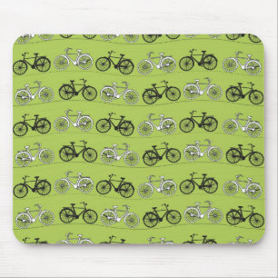 Spaß-Vintager grüner Fahrrad-Muster-Druck Mousepad