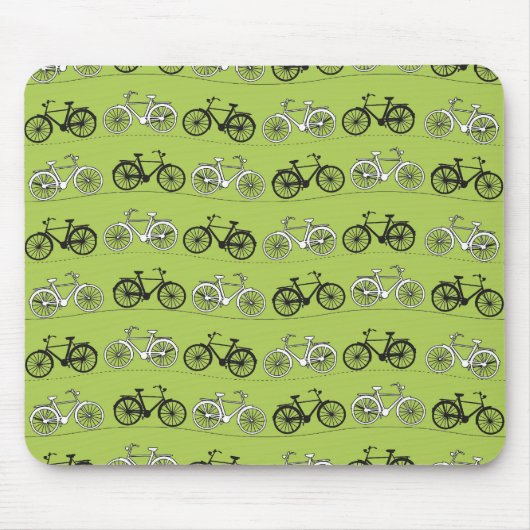 Spaß-Vintager grüner Fahrrad-Muster-Druck Mousepad (Vorne)