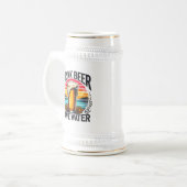Spaß Vintager Sonnenuntergang Bierglas (Vorderseite Links)