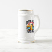 Spaß Vintager Sonnenuntergang Bierglas (VorderseiteRechts)