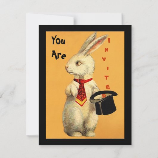 Spaß-Vintages magisches Show-Kaninchen-u. Einladung (Vorderseite)
