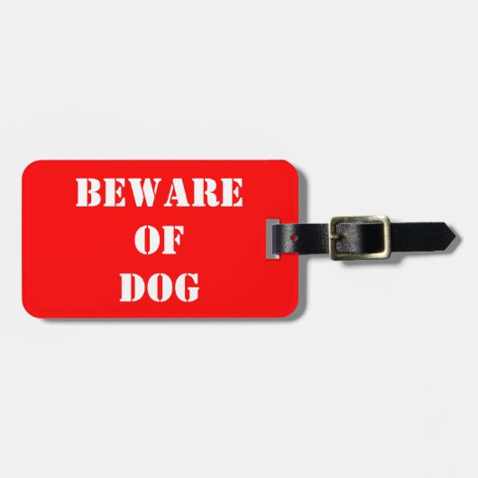 Spaß Vorsicht beim Hund Gepäckanhänger (Vorderseite horizontal)