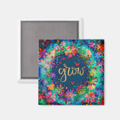 Spaß wachsen Hübsche Blumen Moderne Inspiritivität Magnet (Vorderseite/Rückseite)