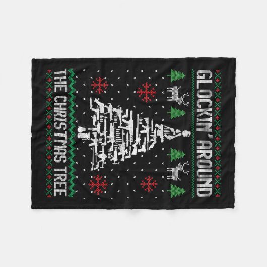 Spaß Waffen hässliche Weihnachten Weihnachten für  Fleecedecke (Vorderseite (Horizontal))