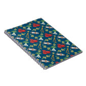 Spaß-Waliser-Embleme auf blauem gewundenem Notizblock (Rechte Seite)