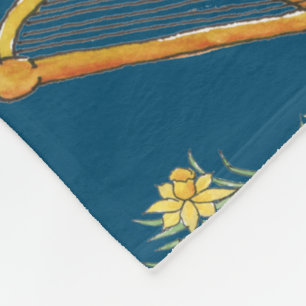 Spaß-Waliser-Embleme auf blauer Fleece-Decke Fleecedecke
