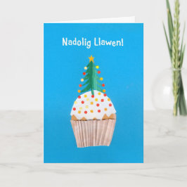 Spaß-Waliser-Weihnachtskuchen-Karte, Feiertagskarte