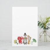 Spaß walisische Kostüme und Embleme auf blauem Pap Briefpapier (Stehend Vorderseite)