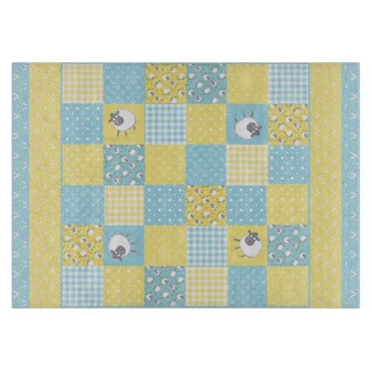 Spaß walisisches Schaf, Imitate Patchwork, Cutting Schneidebrett (Vorderseite)