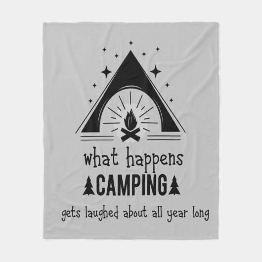 Spaß, was im Camping passiert, lacht Fleecedecke (Vorderseite)