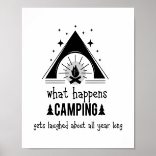 Spaß, was im Camping passiert, lacht Poster
