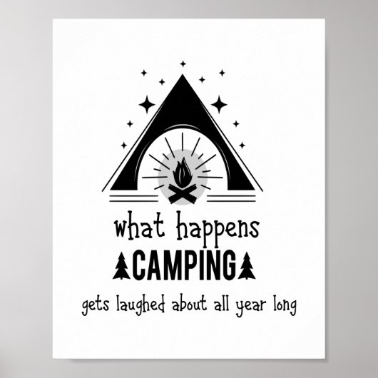 Spaß, was im Camping passiert, lacht Poster (Vorne)