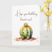 Spaß Watercolor Birthday Cactus Karte (Gelbe Blume)