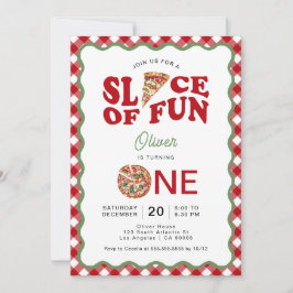 Spaß | Wavy Pizza 1. Geburtstag Einladung